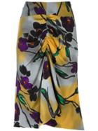 Marni Lucid Print Gathered Skirt, Women's, Size: 44, Grey, Viscose/silk