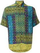 Kenzo Vintage Ethnic Print Shirt, Men's, Size: Medium, Green