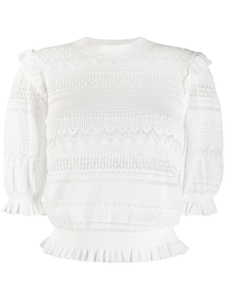 Ulla Johnson Embroidered Short-sleeve Top - White