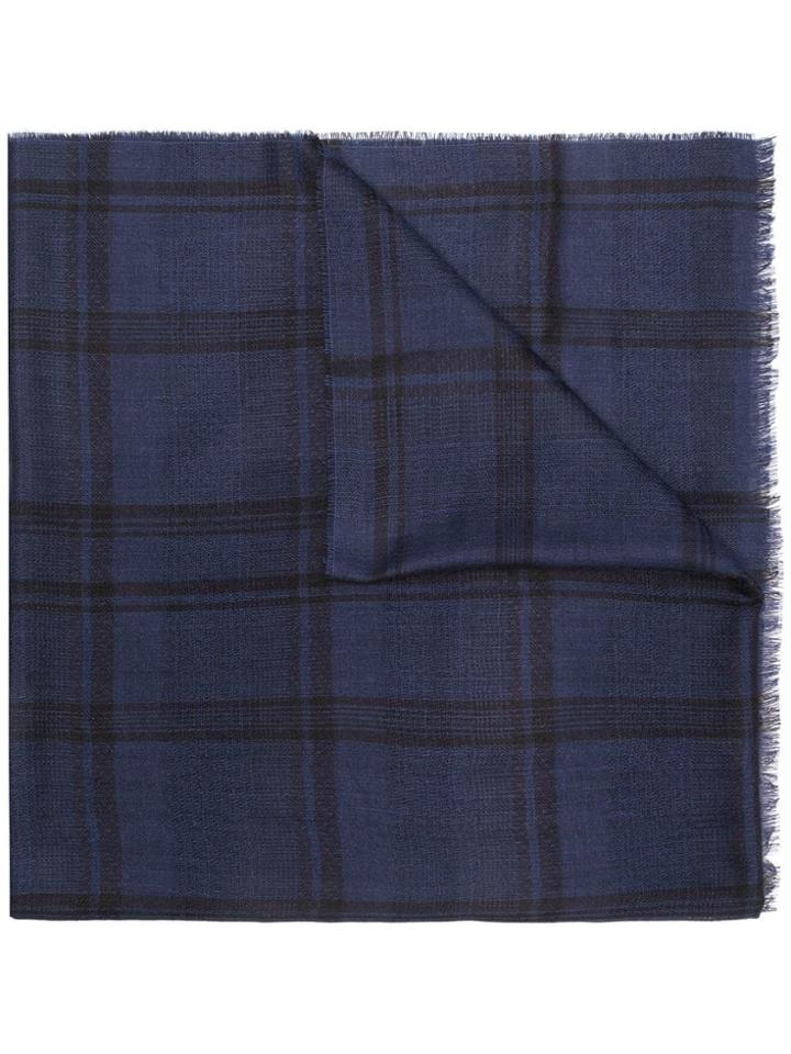 Lanvin Checked Scarf - Blue