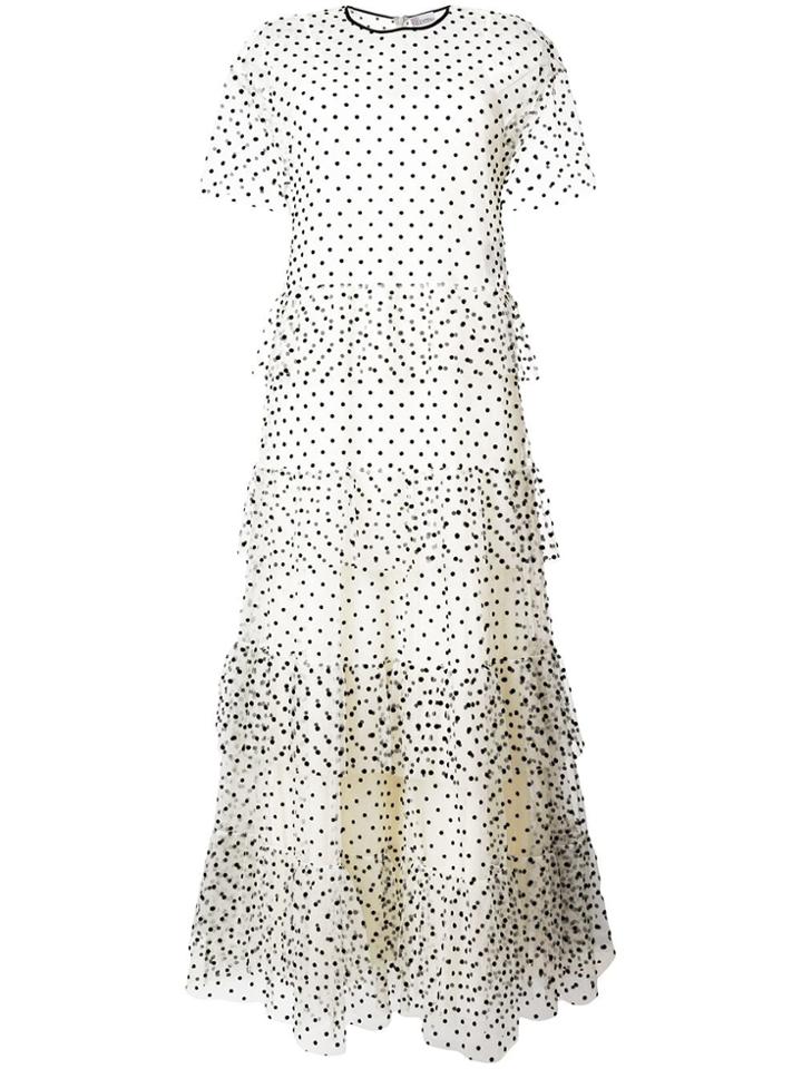 Red Valentino Dotted Frilled Dress - Nude & Neutrals