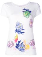 Blumarine Floral Motif T-shirt, Women's, Size: 40, White, Spandex/elastane/viscose