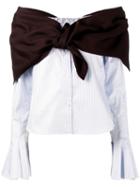 Jacquemus Tie Scarf Detail Striped Shirt, Women's, Size: 38, Blue, Wool/cotton