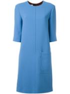 Marni Patch Pocket Shift Dress, Women's, Size: 36, Blue, Silk/acetate/virgin Wool