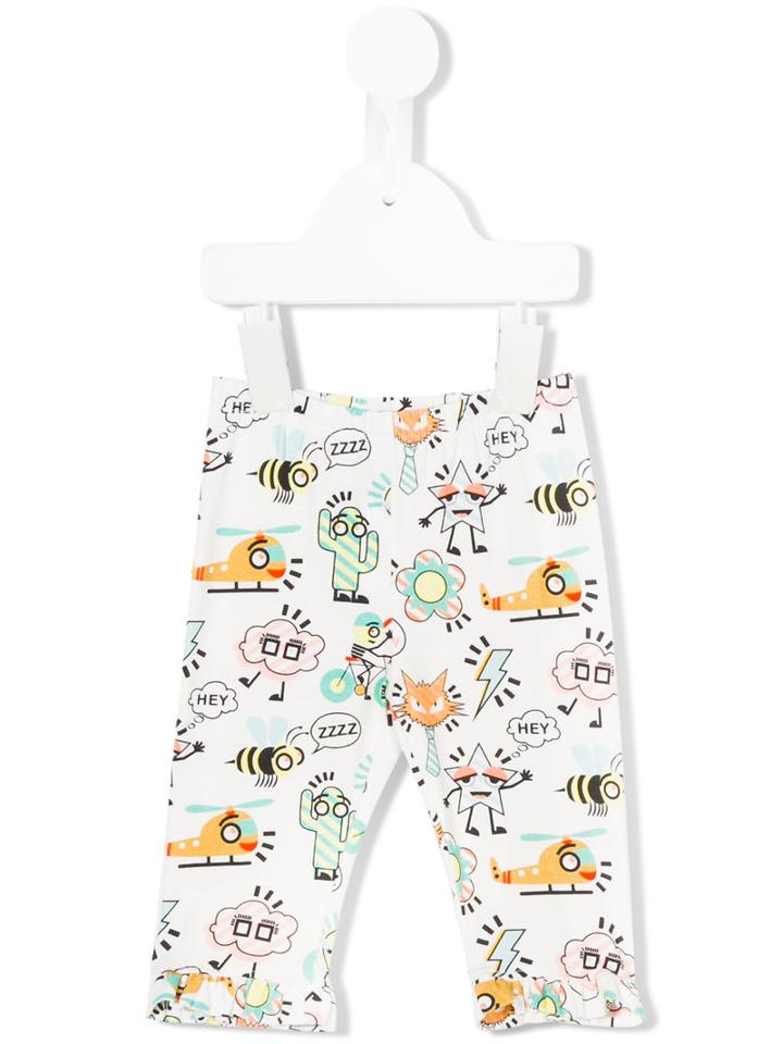 Fendi Kids - Comic Graphic Trousers - Kids - Cotton/spandex/elastane - 24 Mth, White