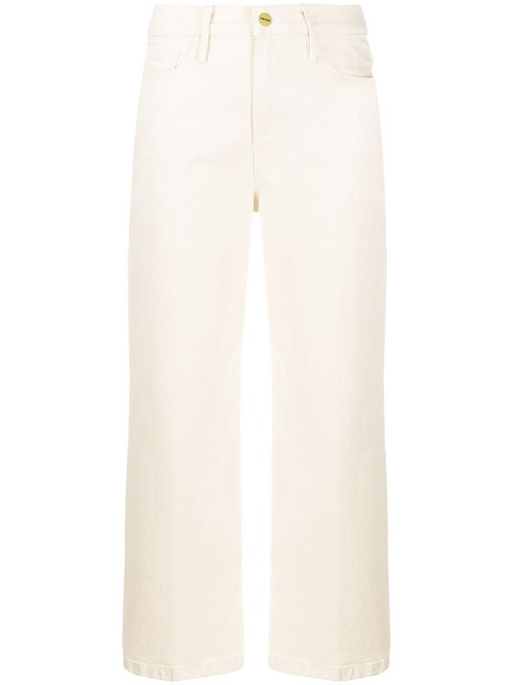 Frame Ali Wide-leg Cropped Jeans - White