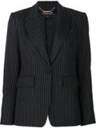 Rachel Zoe Pinstripe Blazer, Women's, Size: 0, Black, Wool/cashmere/nylon/spandex/elastane
