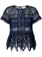 Jonathan Simkhai Cut-off Detailing Sheer Blouse - Blue