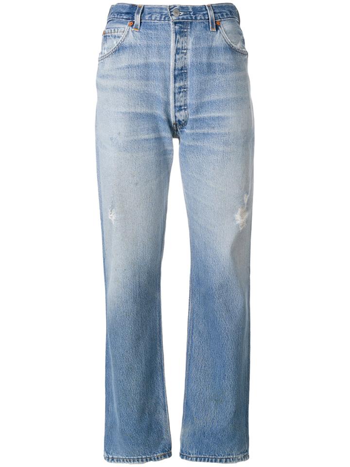 Re/done Ultra High Rise Straight Jeans - Blue