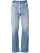 Re/done Ultra High Rise Straight Jeans - Blue