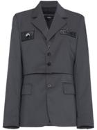 Charm's Basic Cropped Jacket Blazer - Grey
