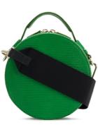 Jil Sander Round Snakeskin Embossed Shoulder Bag - Green