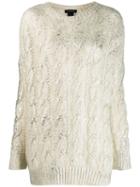 Avant Toi Cashmere Cable-knit Sweater - White