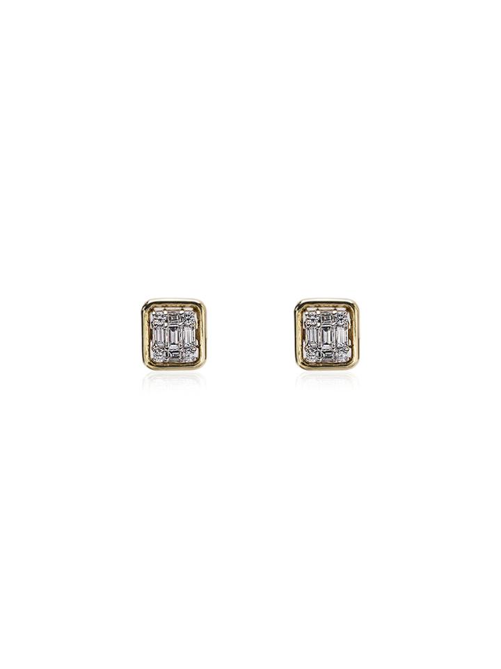 Mindi Mond 18k Yellow Gold Clarity Classic Diamond Stud Earrings -