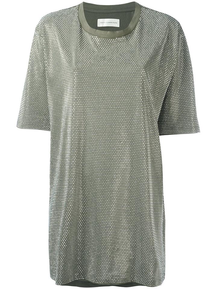 Faith Connexion Embellished Oversized T-shirt, Women's, Size: Xs, Green, Cotton/aluminium