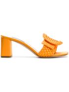 Casadei Woven Satin Mules - Yellow & Orange