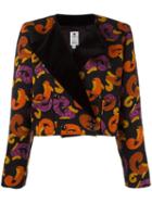 Emanuel Ungaro Vintage Jacquard Printed Cropped Jacket, Women's, Size: 40, Black