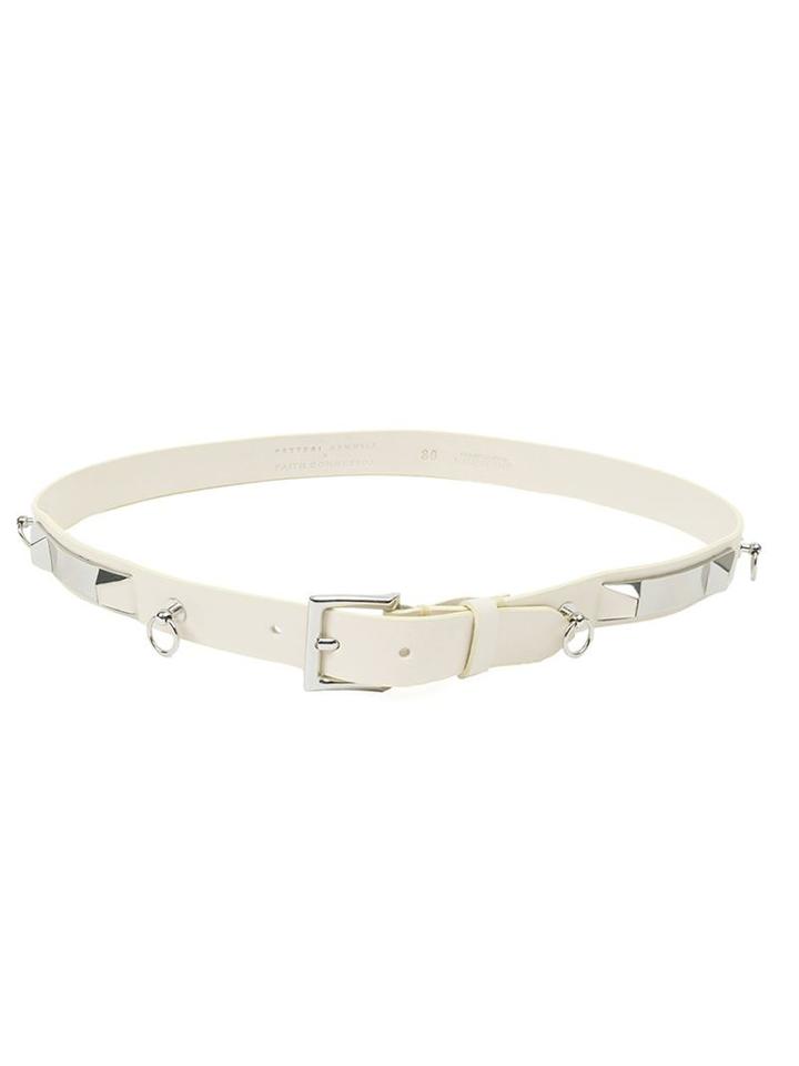 Faith Connexion Studded Belt, Women's, Size: 80, White, Calf Leather/brass
