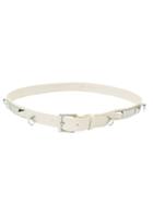 Faith Connexion Studded Belt, Women's, Size: 80, White, Calf Leather/brass