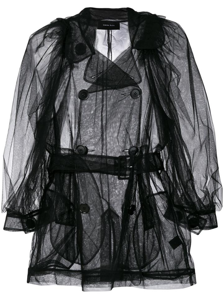 Simone Rocha Sheer Belted Jacket - Black