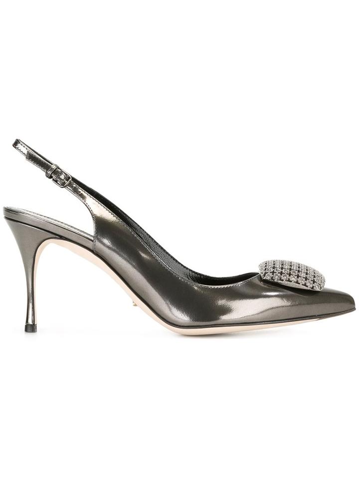 Sergio Rossi Sling Back Embellished Pumps
