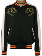 Stella Mccartney Embroidered Bomber Jacket, Men's, Size: 48, Black, Viscose/polyamide/spandex/elastane