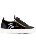 Giuseppe Zanotti Design Zipped Logo Sneakers - Black