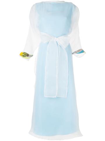 Pose Arazzi Sheer Cape Dress - Blue