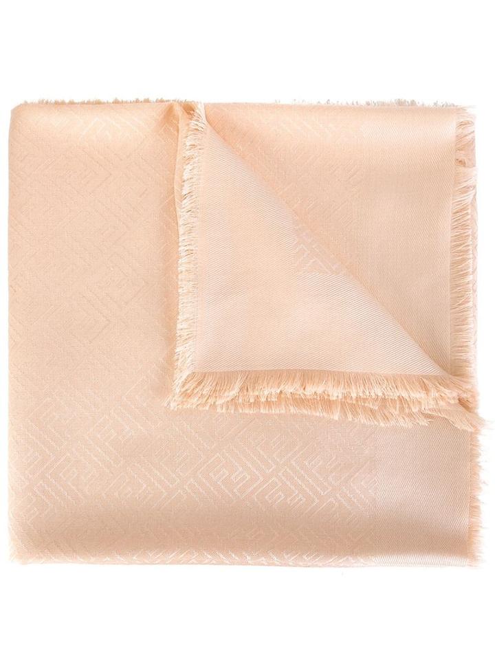 Fendi - Jacquard Logo Scarf - Women - Silk/wool - One Size, Nude/neutrals, Silk/wool