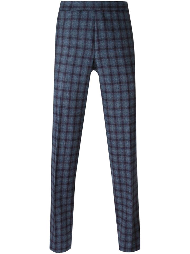 Fashion Clinic Timeless Check Print Trousers - Blue