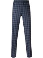 Fashion Clinic Timeless Check Print Trousers - Blue