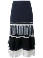 Jonathan Simkhai Fringe A-line Skirt, Women's, Size: 4, Black, Silk