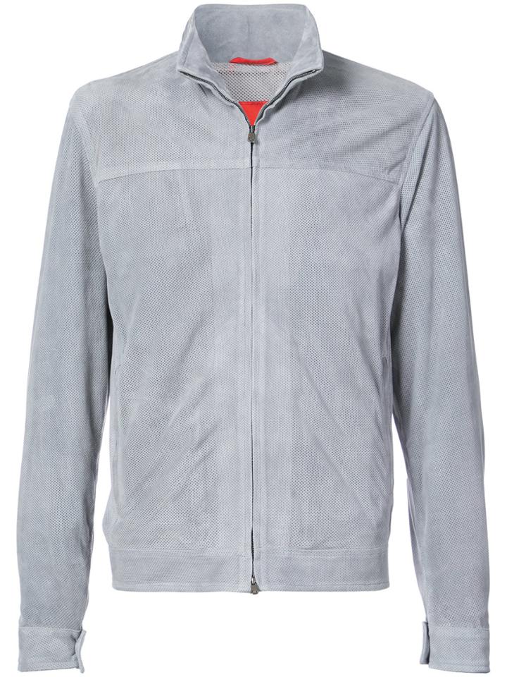 Isaia Zip Front Lightweight Jacket - Grey