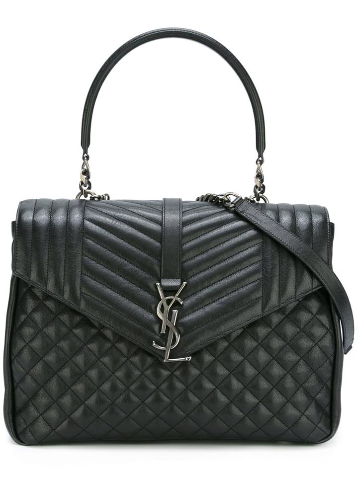Saint Laurent Large 'monogram' Envelope Satchel, Women's, Black