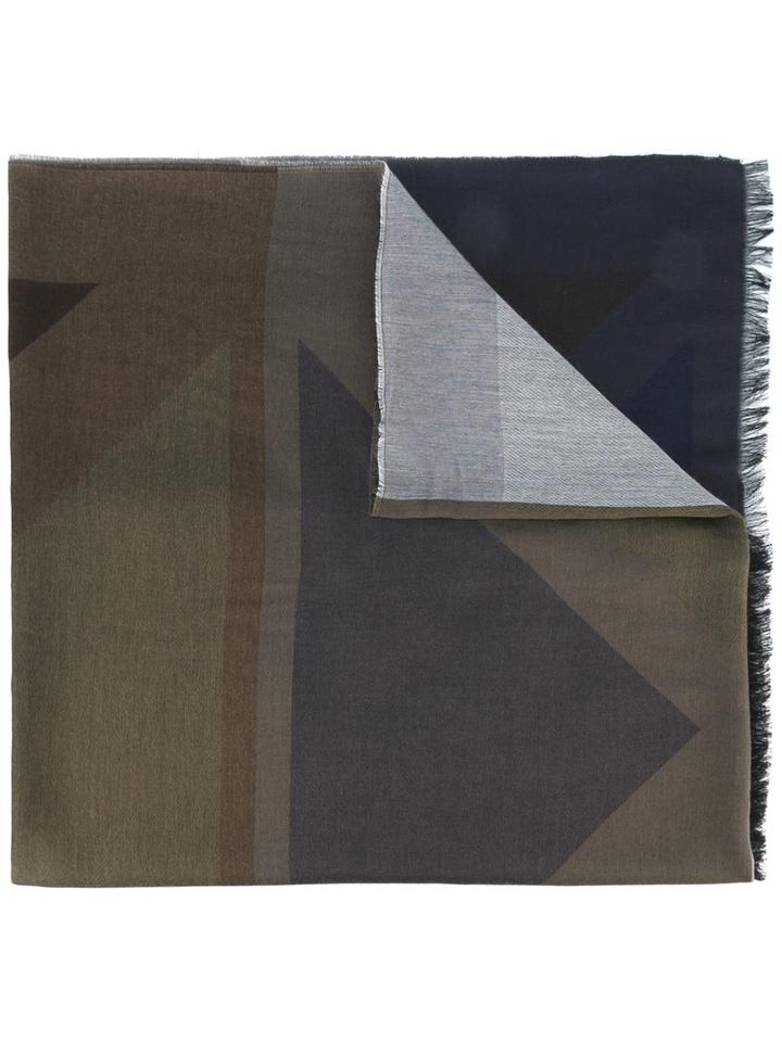 Paul Smith Geometric Print Scarf, Men's, Green, Viscose/modal/cotton