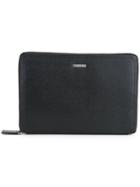 Cerruti 1881 - Double Zipper Clutch - Men - Calf Leather - One Size, Black, Calf Leather