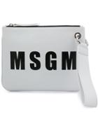 Msgm Logo Clutch - White