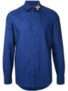 Alexander Mcqueen - Moth Collar Shirt - Men - Cotton - 15, Blue, Cotton
