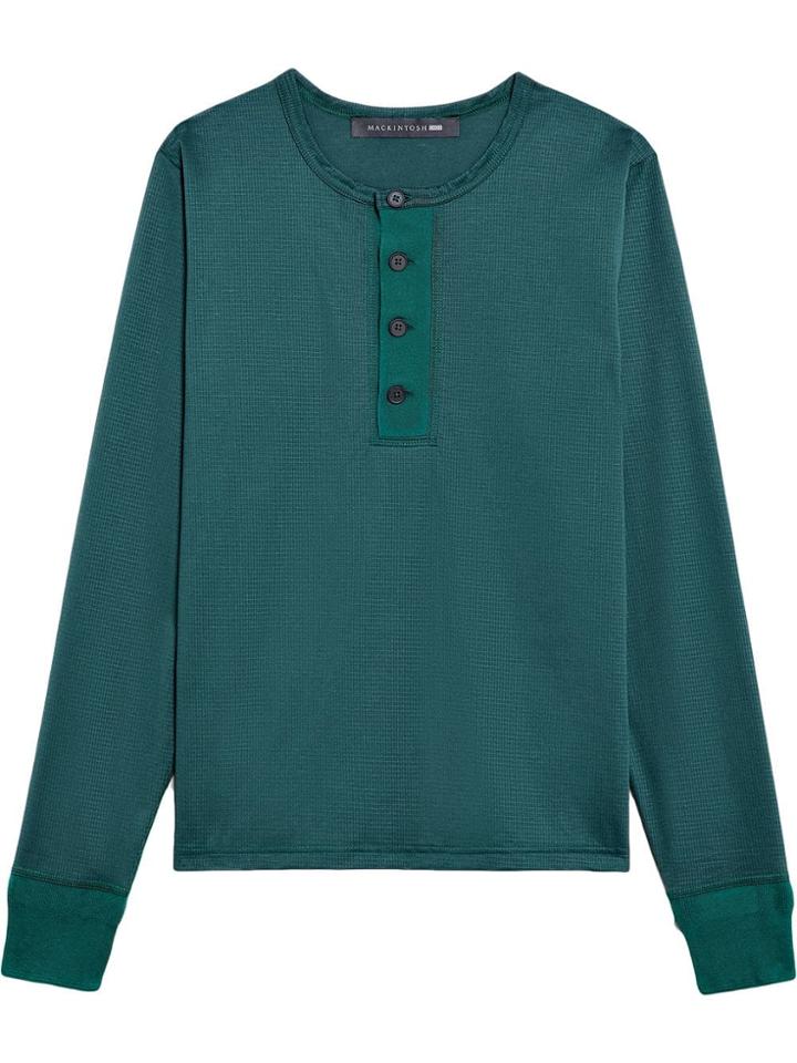 Mackintosh Green Cotton 0003 Henley Shirt