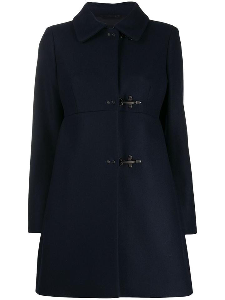 Fay Hook Detail Coat - Blue