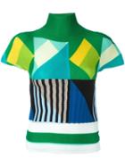 Issey Miyake Cauliflower Geometric Pattern Knitted Top, Women's, Green, Polyester