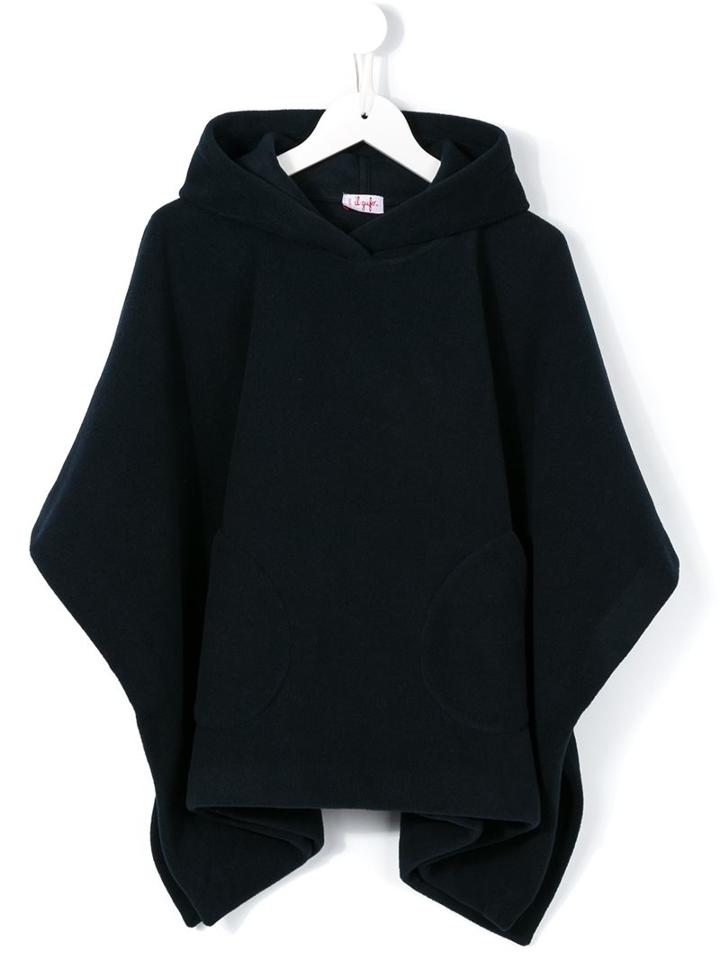 Il Gufo Hooded Cape, Girl's, Size: 10 Yrs, Blue