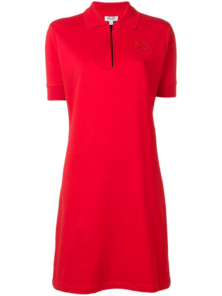 Kenzo Zip Polo Dress - Red