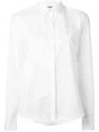 Fay Concealed Placket Shirt, Women's, Size: Medium, White, Cotton/spandex/elastane