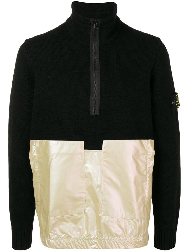 Stone Island Colour-block Sweatshirt - Black