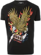 Dsquared2 Eagle Print T-shirt, Men's, Size: Small, Black, Cotton