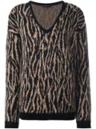 Barbara Bui V-neck Knitted Jumper, Women's, Size: Small, Black, Acrylic/nylon/mohair/wool