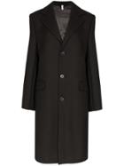 Sunflower Long Line Single Breasted Coat - Black