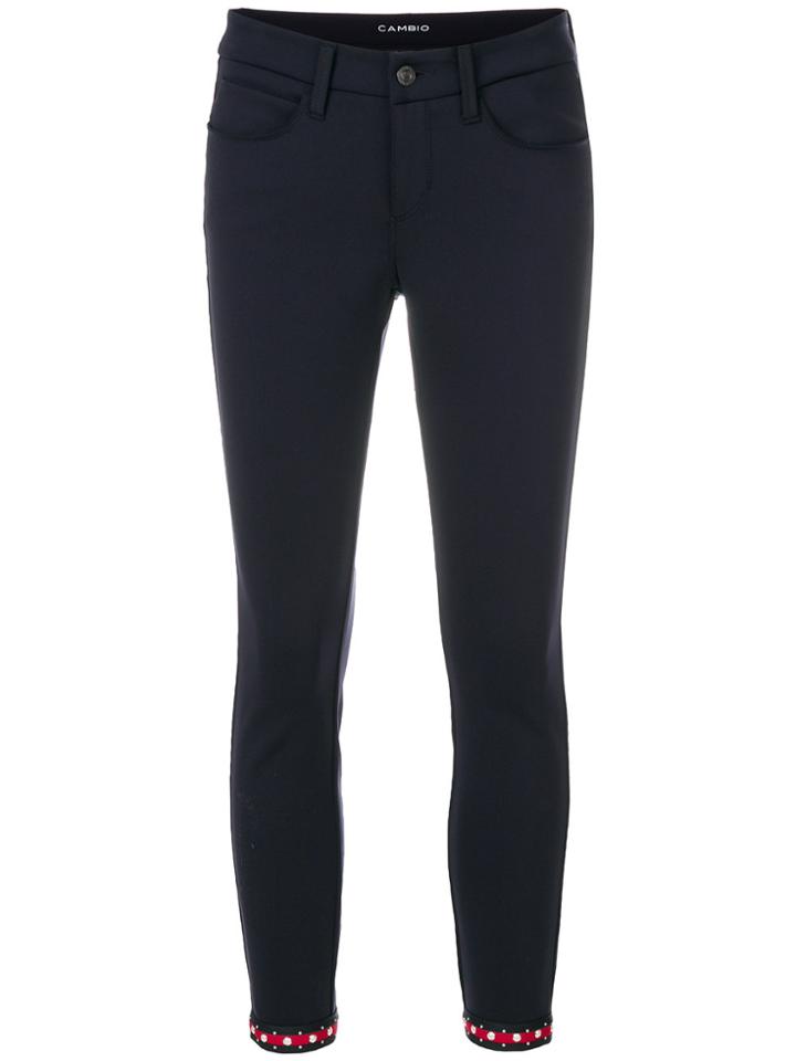 Cambio Swarovski Embellished Skinny Jeans - Blue
