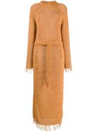 Nanushka Loose Knit Fringe Dress - Orange